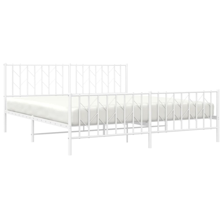 Estructura cama sin colchón con estribo metal blanco 180x200