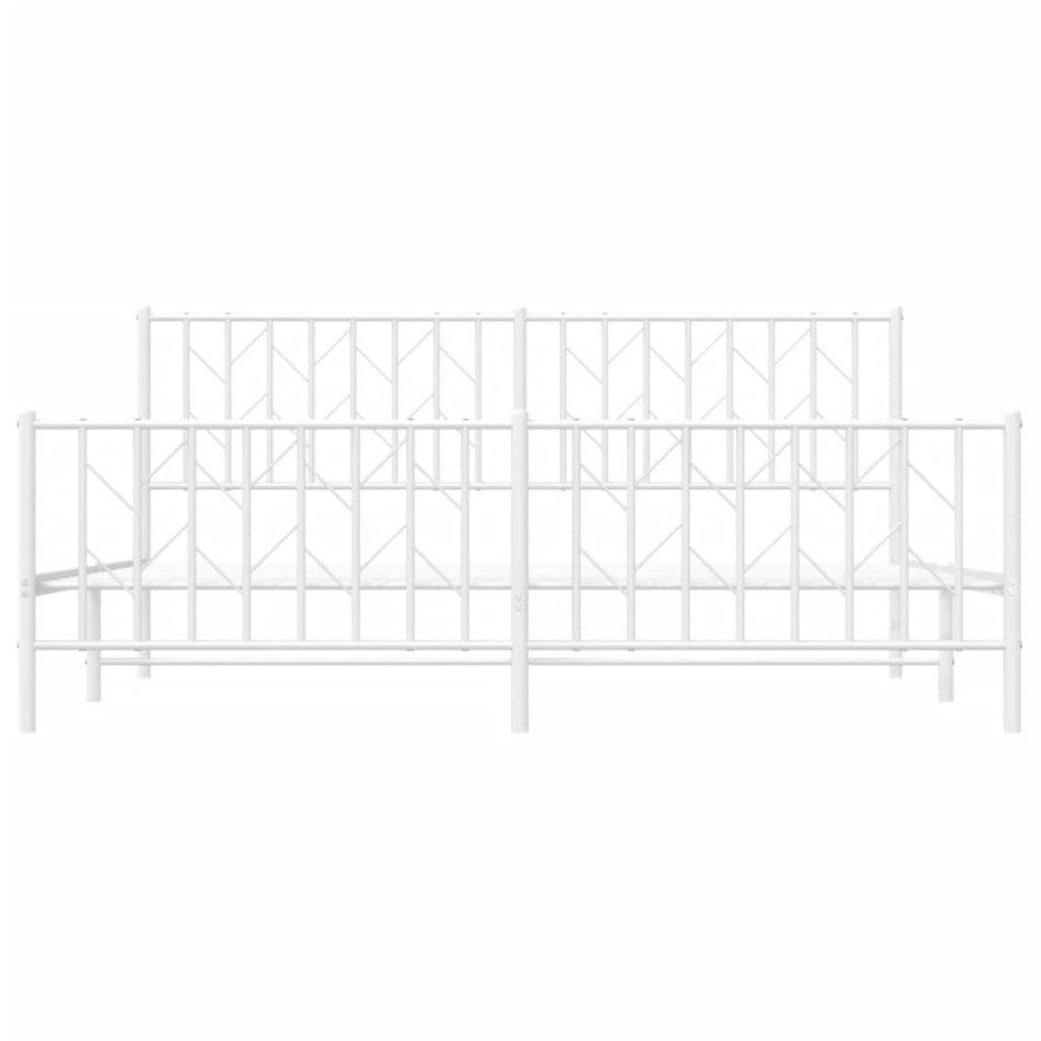 Estructura cama sin colchón con estribo metal blanco 180x200
