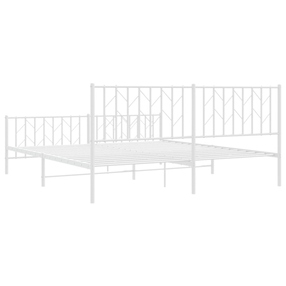Estructura cama sin colchón con estribo metal blanco 180x200