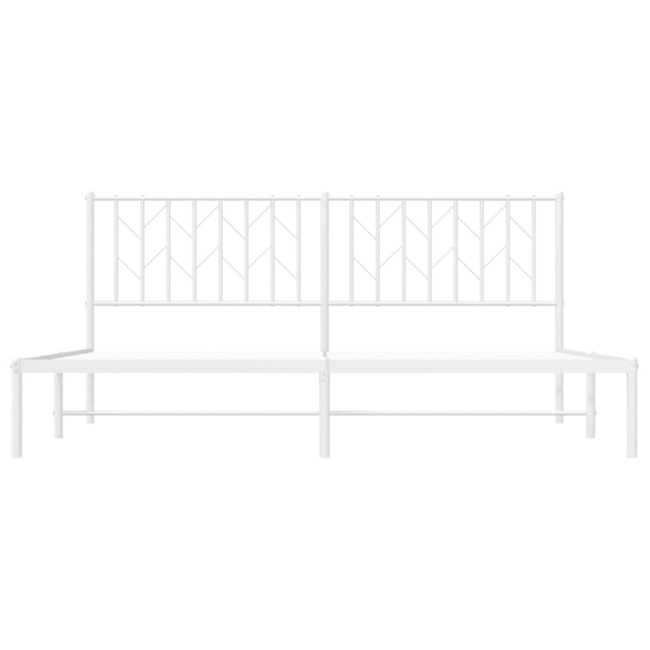 Estructura cama sin colchón con cabecero metal blanco