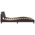 Estructura de cama con cabecero de tela marrón 160x200
