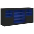Aparador con luces LED negro 142,5x37x67