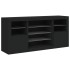 Aparador con luces LED negro 142,5x37x67