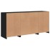 Aparador con luces LED negro 142,5x37x67