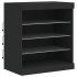Aparador con luces LED negro 142,5x37x67