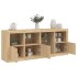Aparador con luces LED roble Sonoma 164x37x67
