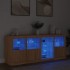 Aparador con luces LED roble Sonoma 164x37x67