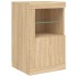 Aparador con luces LED roble Sonoma 164x37x67