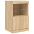 Aparador con luces LED roble Sonoma 164x37x67