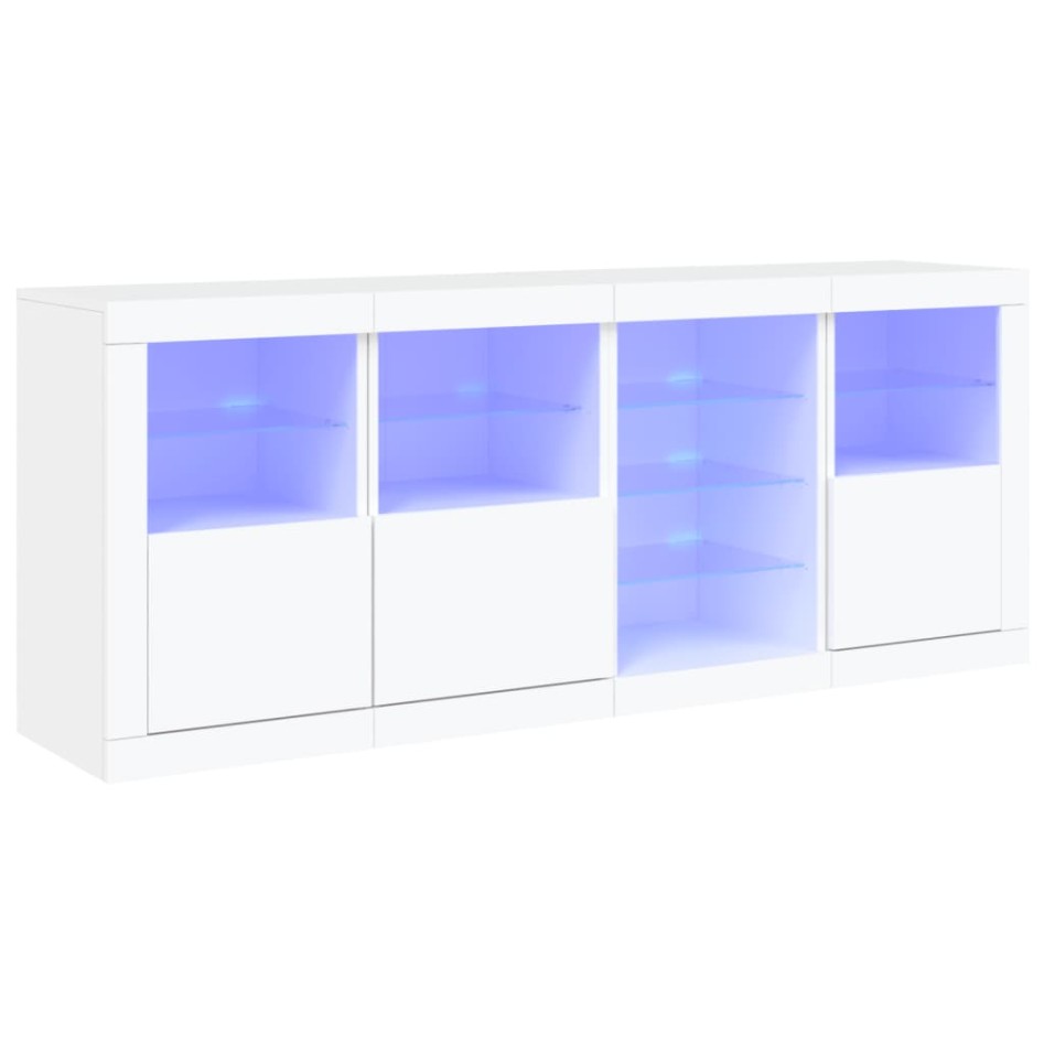 Aparador con luces LED blanco 164x37x67