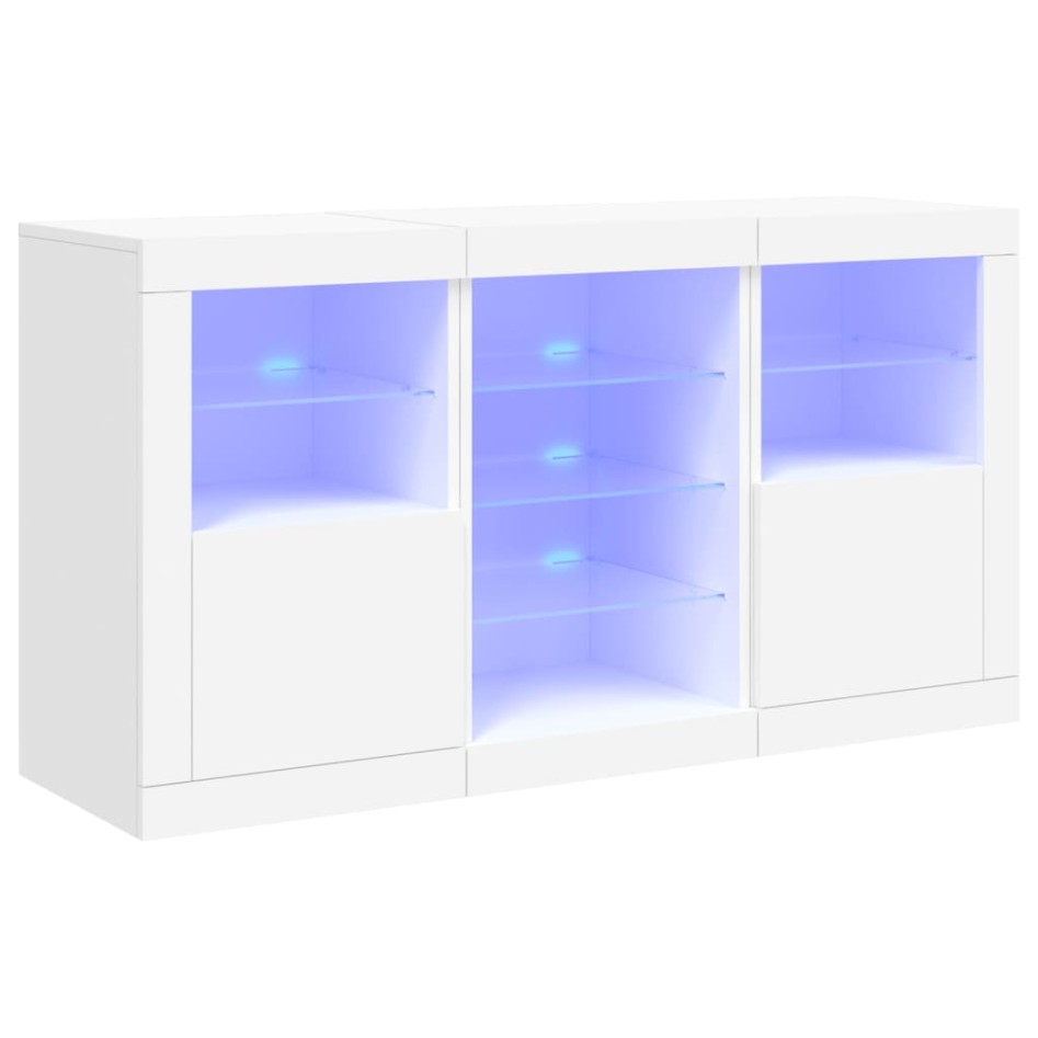 Aparador con luces LED blanco 123x37x67