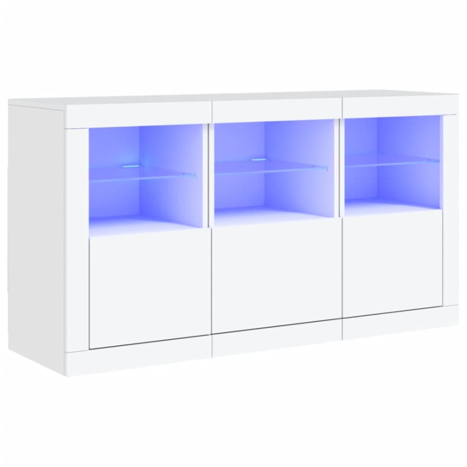 Aparador con luces LED blanco 123x37x67
