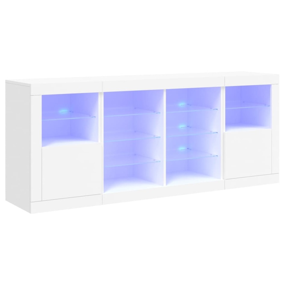 Aparador con luces LED blanco 163x37x67
