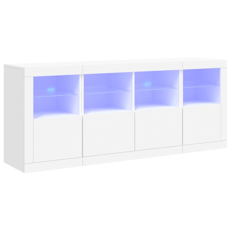 Aparador con luces LED blanco 163x37x67