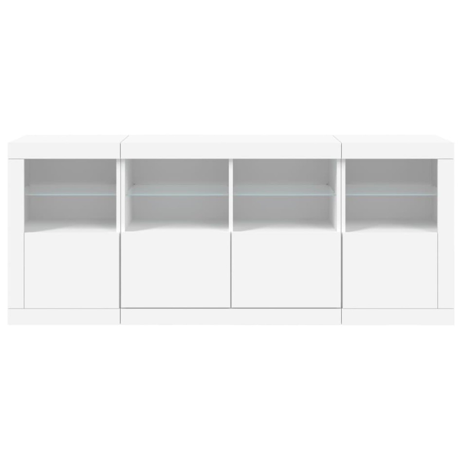 Aparador con luces LED blanco 163x37x67