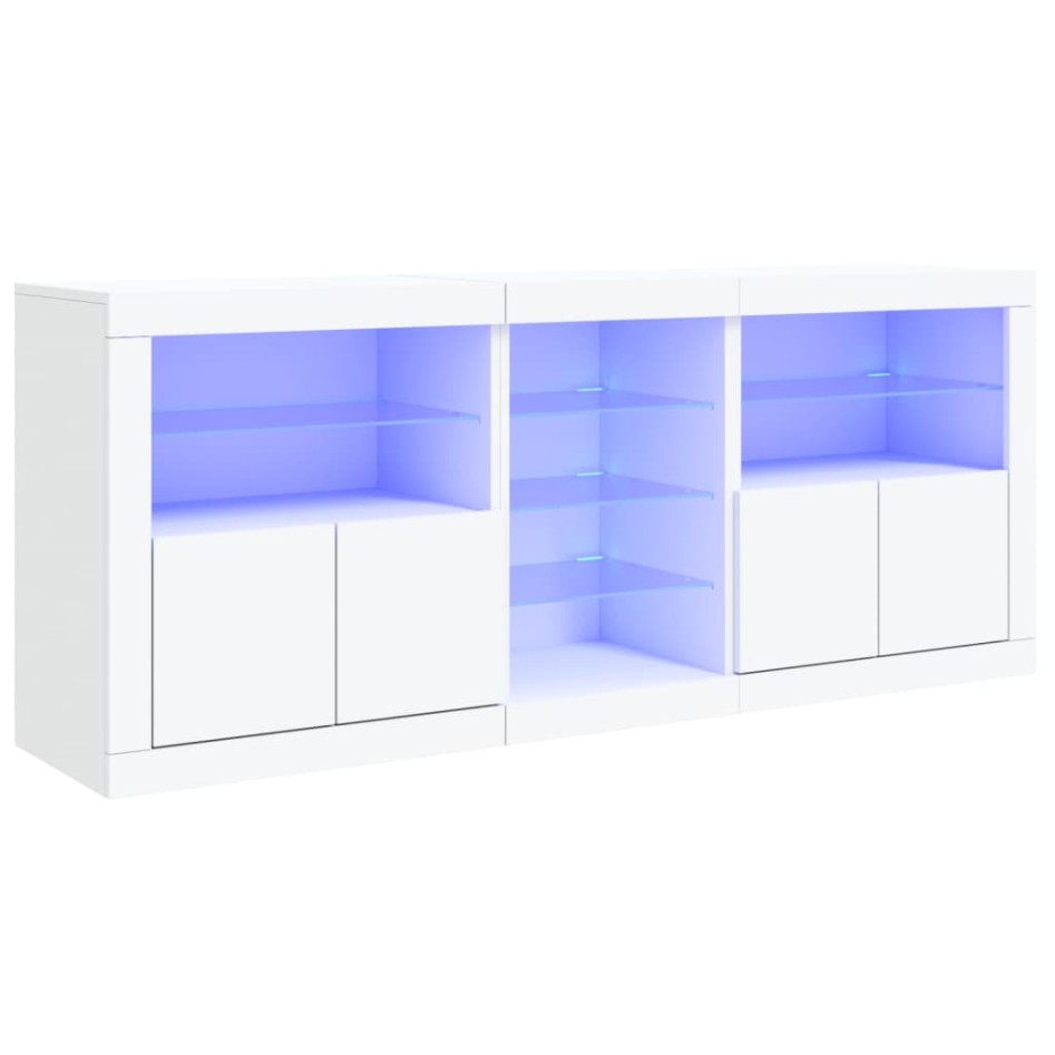 Aparador con luces LED blanco 162x37x67