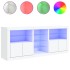 Aparador con luces LED blanco 162x37x67