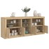Aparador con luces LED roble Sonoma 162x37x67