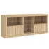 Aparador con luces LED roble Sonoma 162x37x67