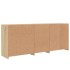 Aparador con luces LED roble Sonoma 162x37x67