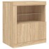 Aparador con luces LED roble Sonoma 162x37x67