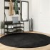 Alfombra de pelo corto suave lavable HUARTE negro Ø 200