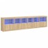 Aparador con luces LED roble Sonoma 283x37x67