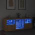 Aparador con luces LED roble Sonoma 181,5x37x67