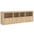Aparador con luces LED roble Sonoma 202x37x67