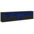 Aparador con luces LED negro 283x37x67