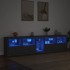 Aparador con luces LED negro 283x37x67