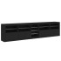 Aparador con luces LED negro 283x37x67