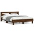 Cama con cabecero madera de ingeniería marrón roble 140x190