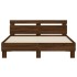 Cama con cabecero madera de ingeniería marrón roble 140x190