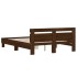 Cama con cabecero madera de ingeniería marrón roble 140x190