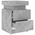 Mesitas de noche con luces LED 2 uds gris hormigón 35x39x55