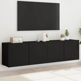 Muebles para TV de pared 2 unidades negro 80x30x41