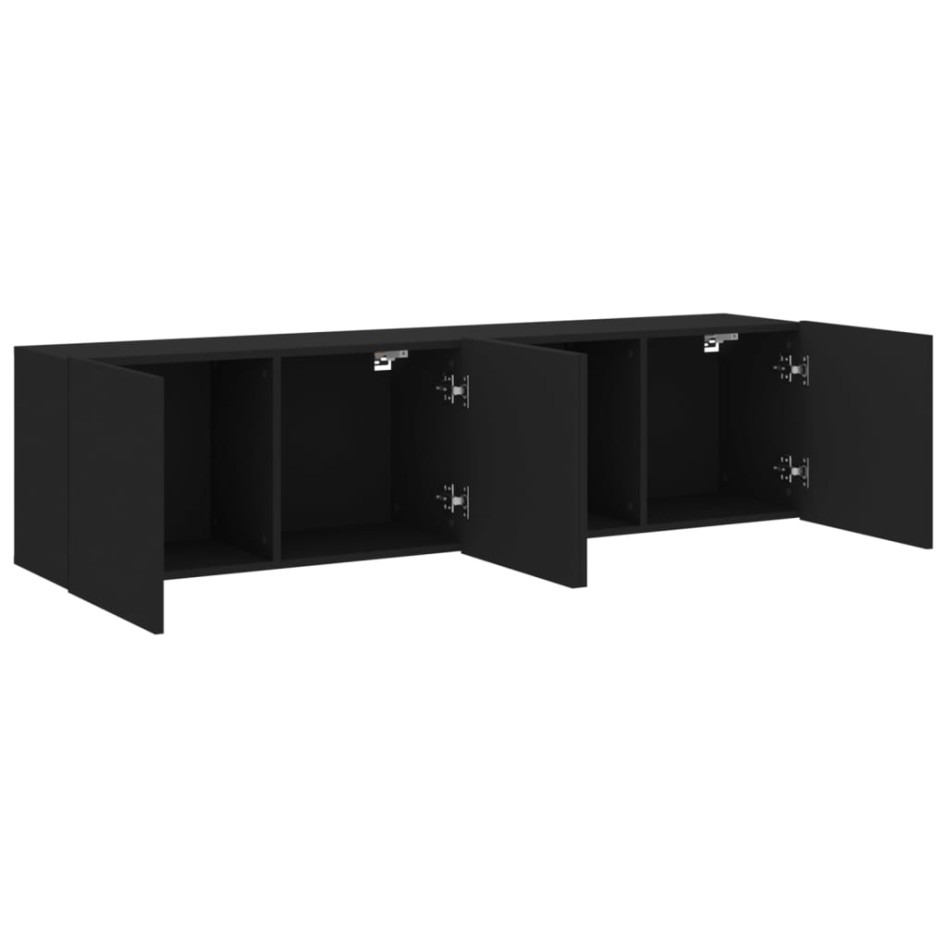 Muebles para TV de pared 2 unidades negro 80x30x41