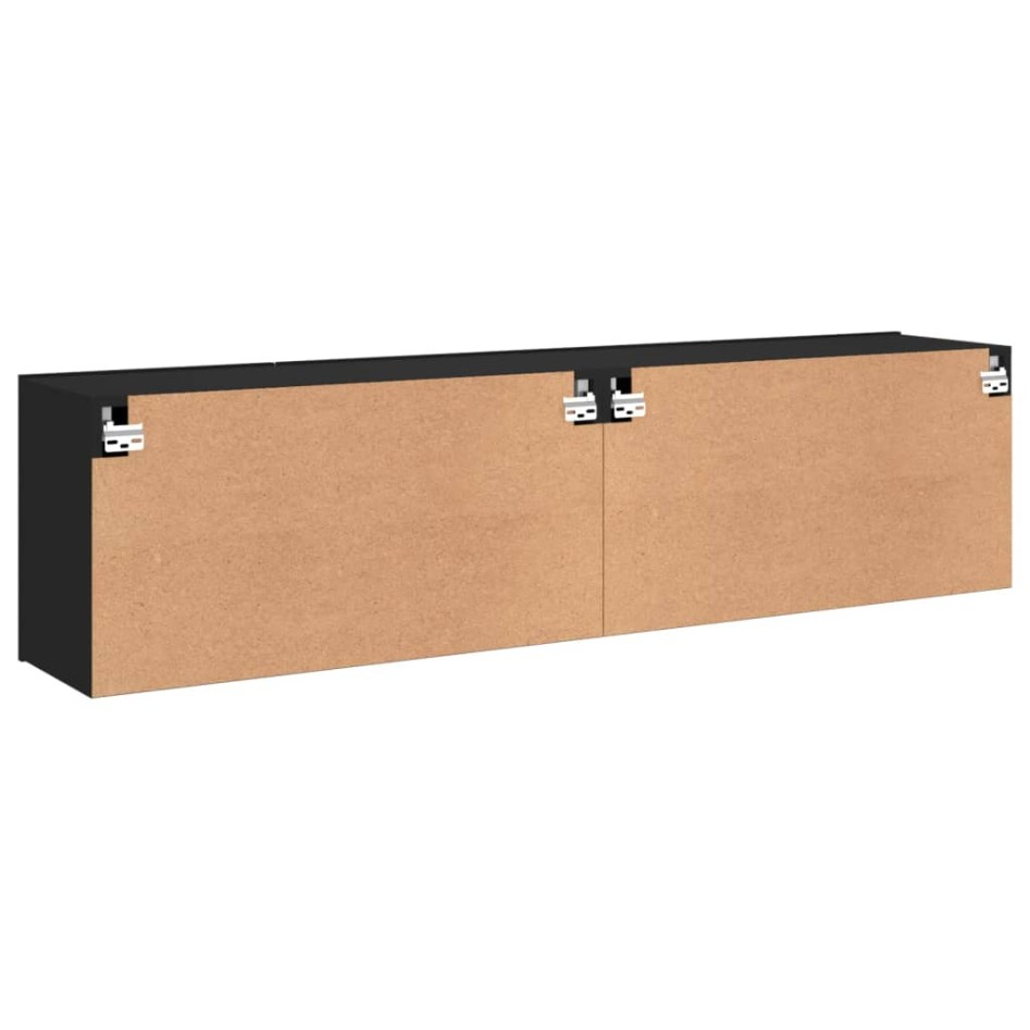 Muebles para TV de pared 2 unidades negro 80x30x41