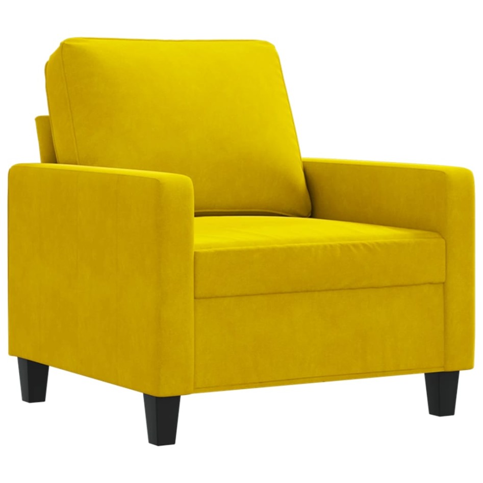 Sillón de terciopelo amarillo 60