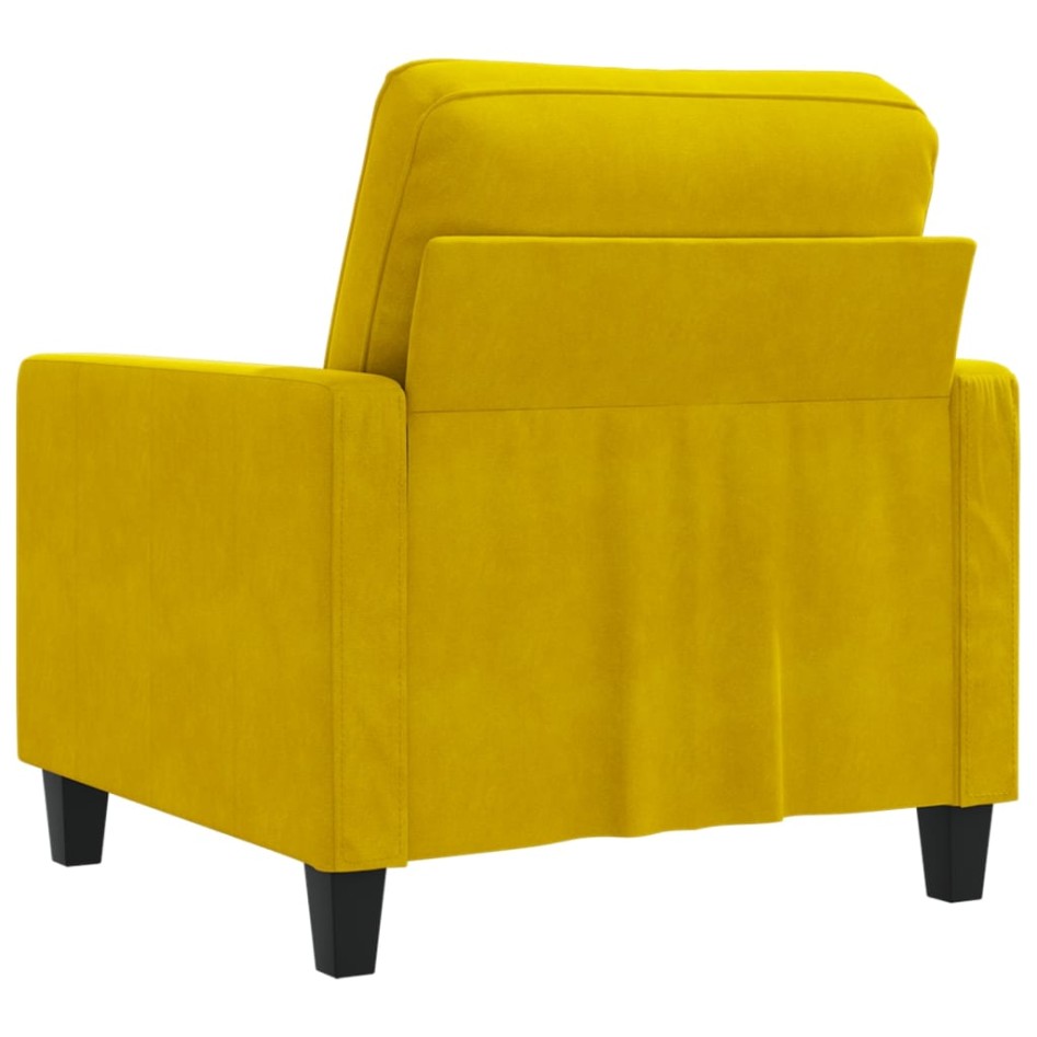 Sillón de terciopelo amarillo 60