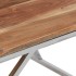 Mesa de centro acero inoxidable plateado y madera maciza