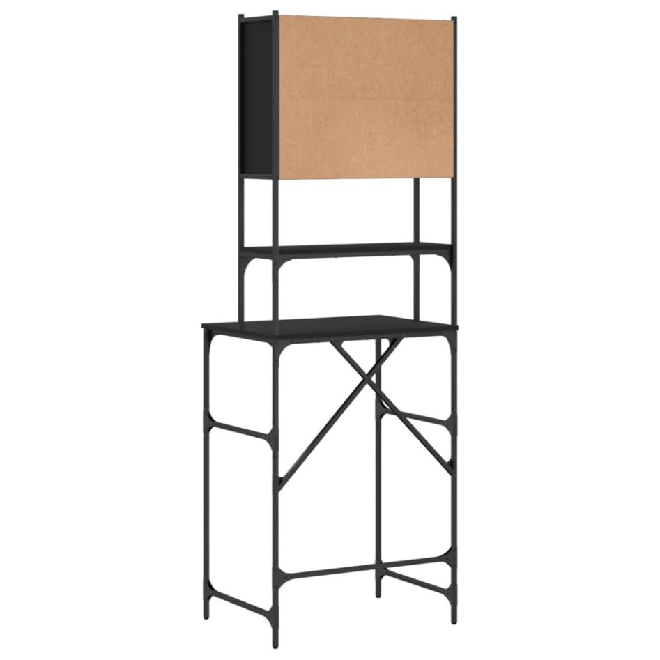 Armario de lavadora negro 68x48,5x194