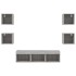 Muebles TV pared con LED 7 pzas madera ingeniería gris