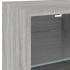 Muebles TV pared con LED 7 pzas madera ingeniería gris