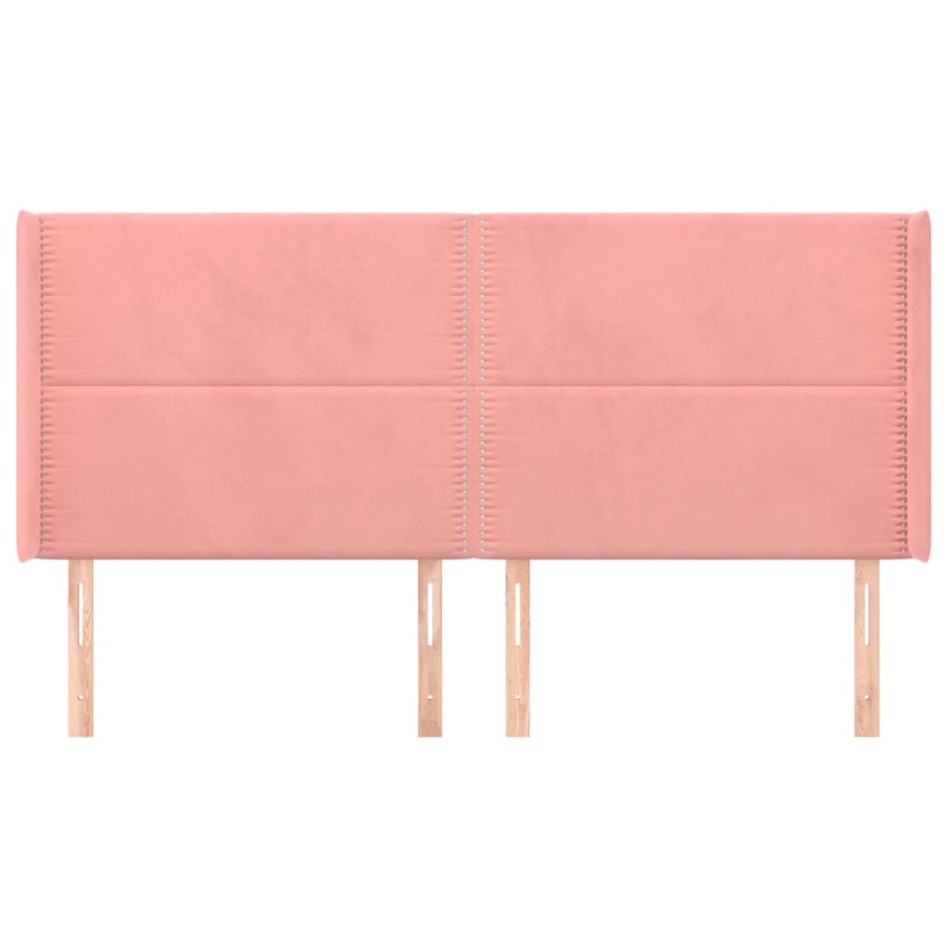 Cabecero con orejas de terciopelo rosa 163x16x118/128