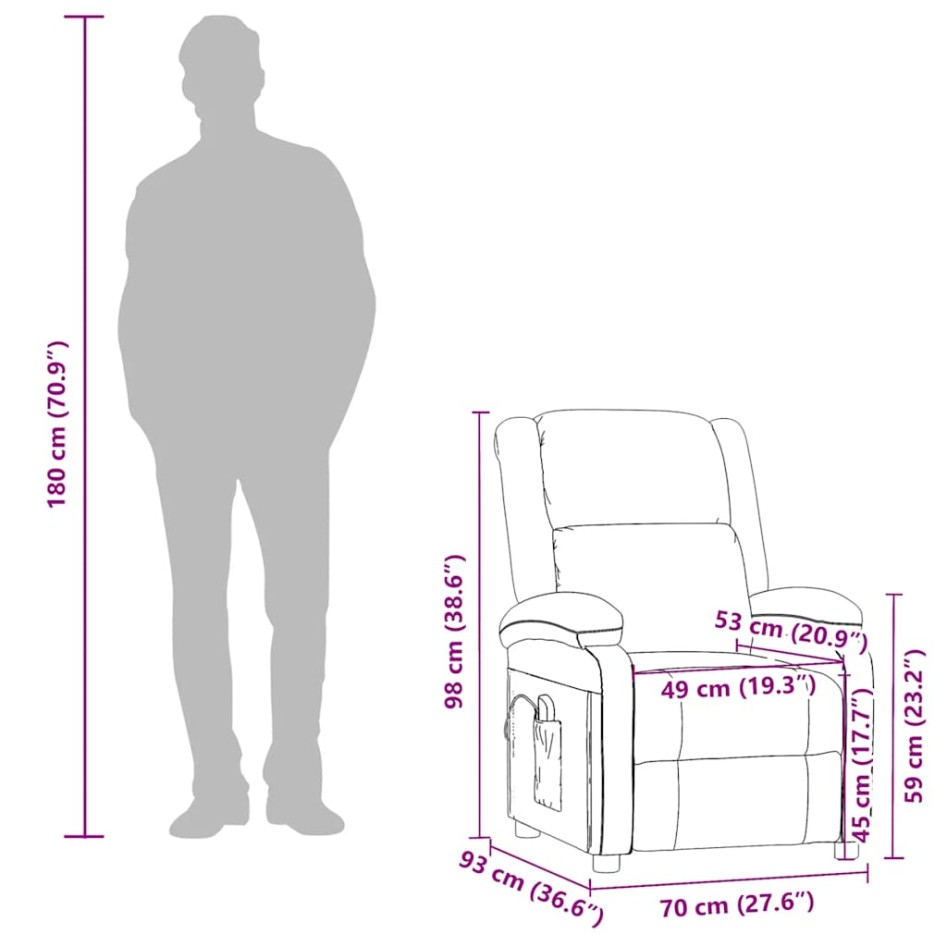 Sillón de masaje de cuero sintético
