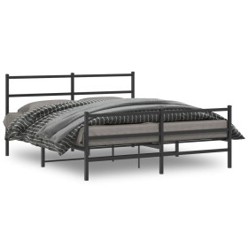 Estructura cama sin colchón con estribo metal negro 160x200