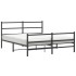 Estructura cama sin colchón con estribo metal negro 160x200
