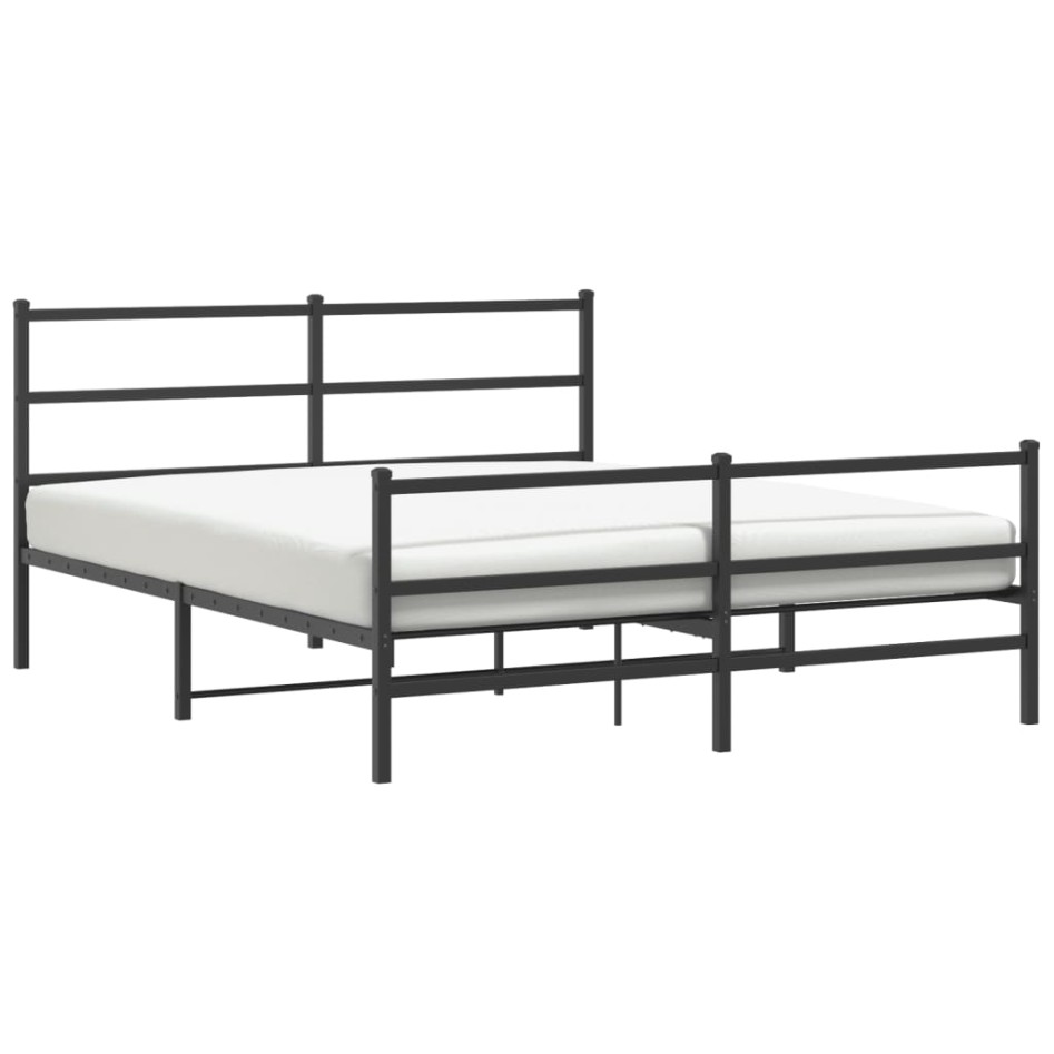 Estructura cama sin colchón con estribo metal negro 160x200